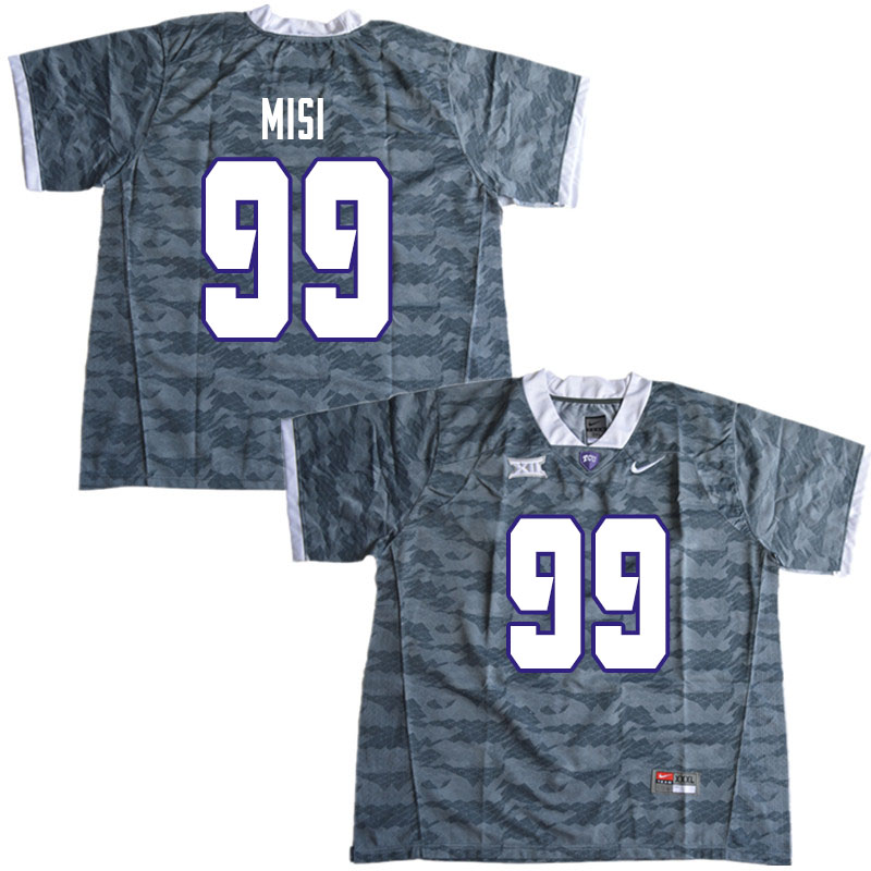 Men #99 Soni Misi TCU Horned Frogs College Football Jerseys Sale-Gray - Click Image to Close